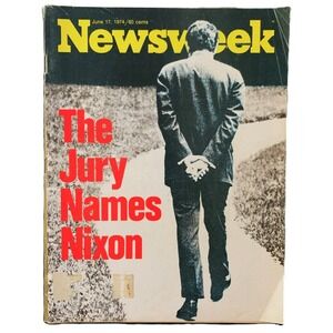 1974 Newsweek Nixon Watergate Kissinger Palestine Early Tech Computer Mag June